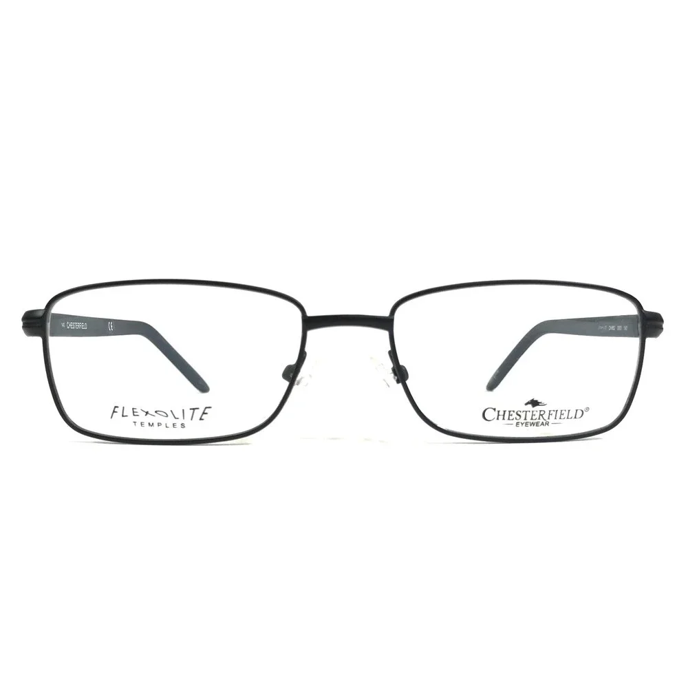 Chesterfield Eyeglasses Frames CH862 0003 Matte Black Blue Wire Rim 53-17-140